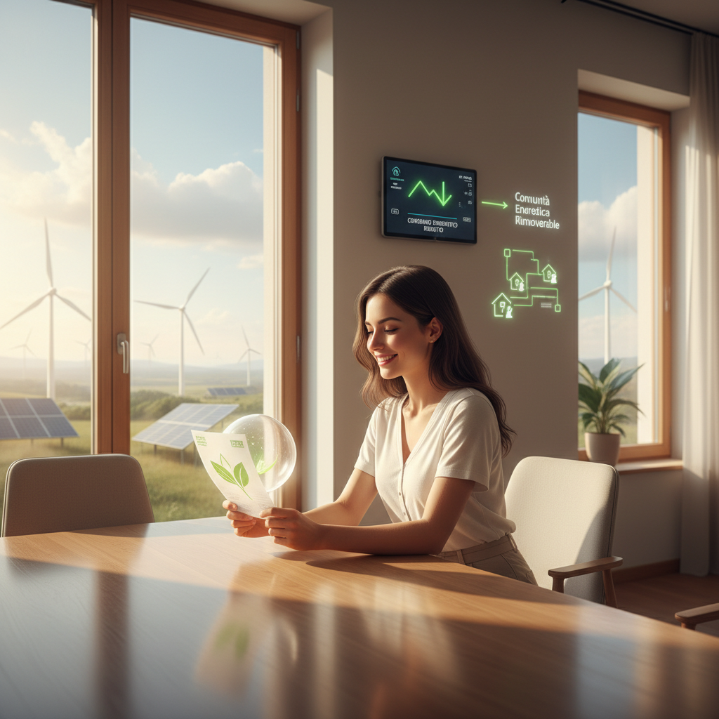 Pannelli solari su un tetto, a rappresentare una comunità energetica rinnovabile
