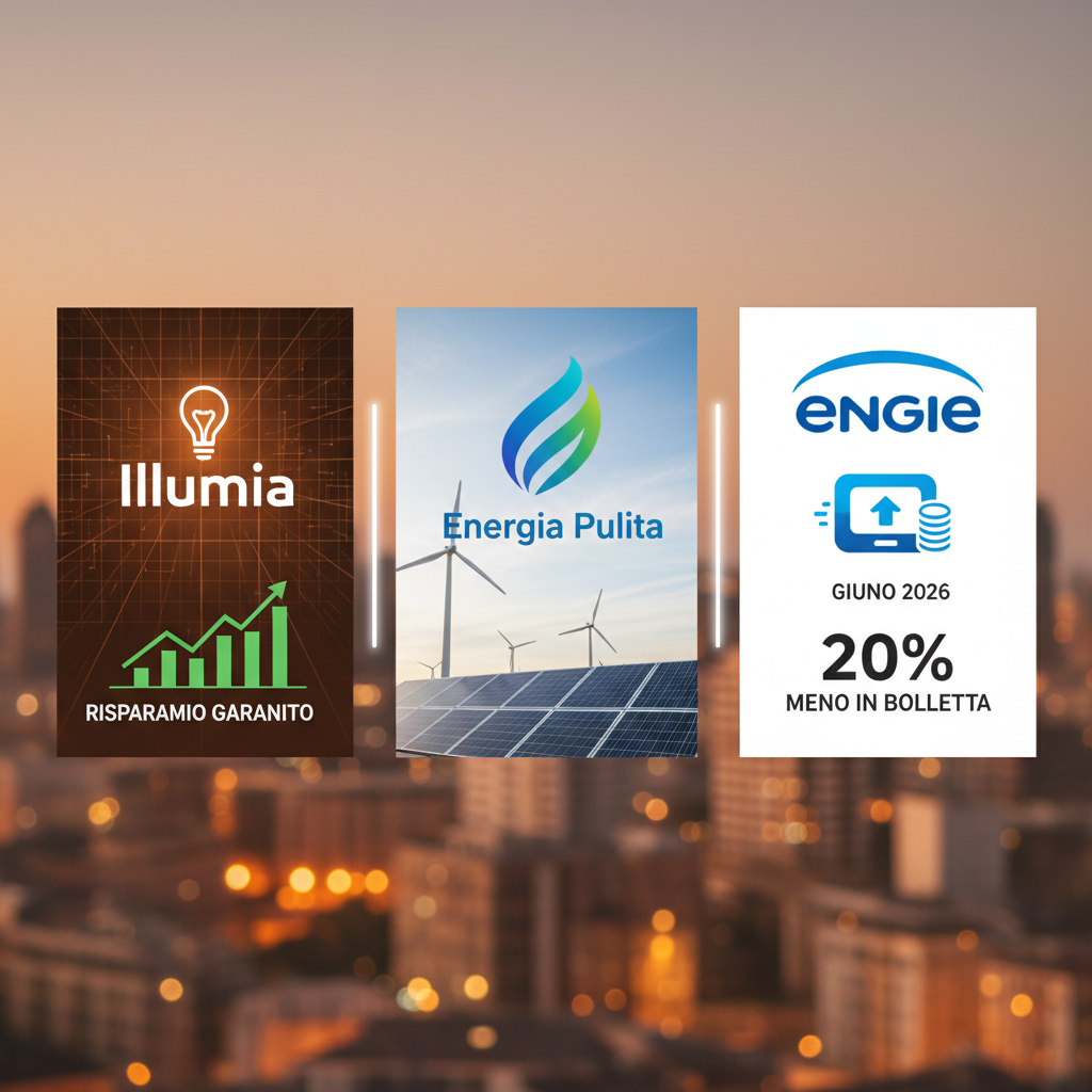 Confronto tra le bollette luce e gas di Illumia, Energia Pulita ed Engie
