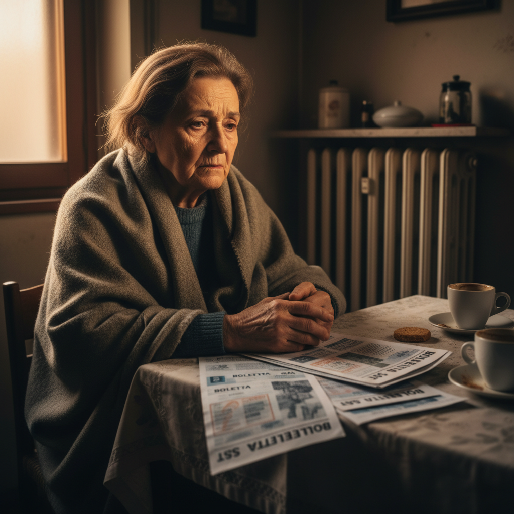 Famiglia preoccupata per le bollette, immagine simboleggiante povertà energetica